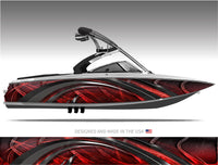 Alien (Red) Abstract Boat Wrap Kit