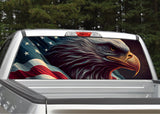 Bald Eagle V6 Waving American Painting Flag Rear Window Decal
