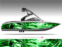 Liquid Metal (Green) Boat Wrap Kit