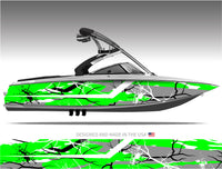 Ravage (Green) Abstract Boat Wrap Kit
