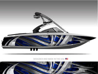 Reptile (Blue) Abstract Boat Wrap Kit