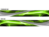 Shockwave (Green) Abstract Boat Wrap Kit