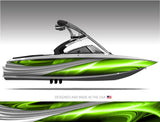 Shockwave (Green) Abstract Boat Wrap Kit