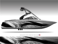 Sidewinder (Black) Abstract Boat Wrap Kit