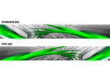 Sidewinder (Green) Abstract Boat Wrap Kit