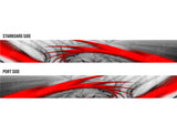 Sidewinder (Red) Abstract Boat Wrap Kit