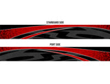Stealth (Red) Abstract Boat Wrap Kit