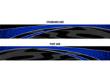 Stealth (Blue) Abstract Boat Wrap Kit