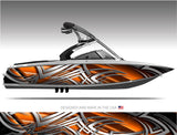 Stingray (Orange) Abstract Boat Wrap Kit