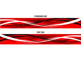 Vendetta (Red) Abstract Boat Wrap Kit
