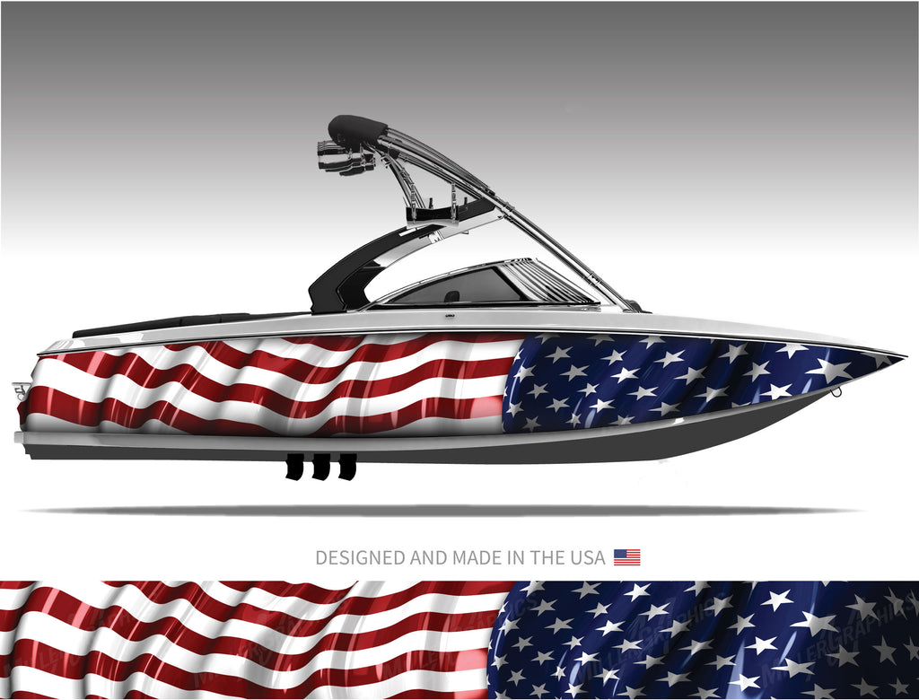 American Flag Boat Wrap Kit