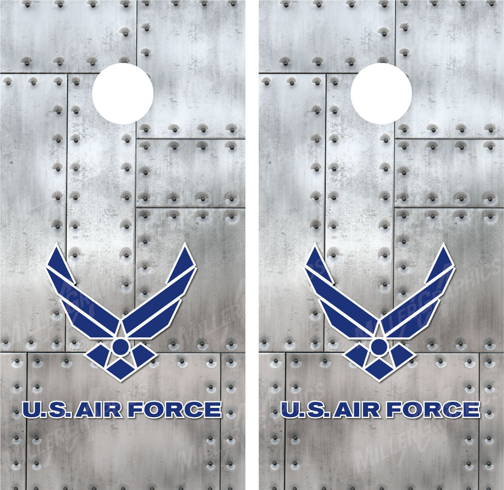 Air Force Riveted Metal Cornhole Wraps