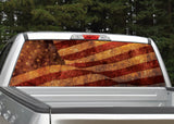 American Flag Distressed Rear Window Decal