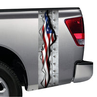 American Flag Ripped Metal Riveted