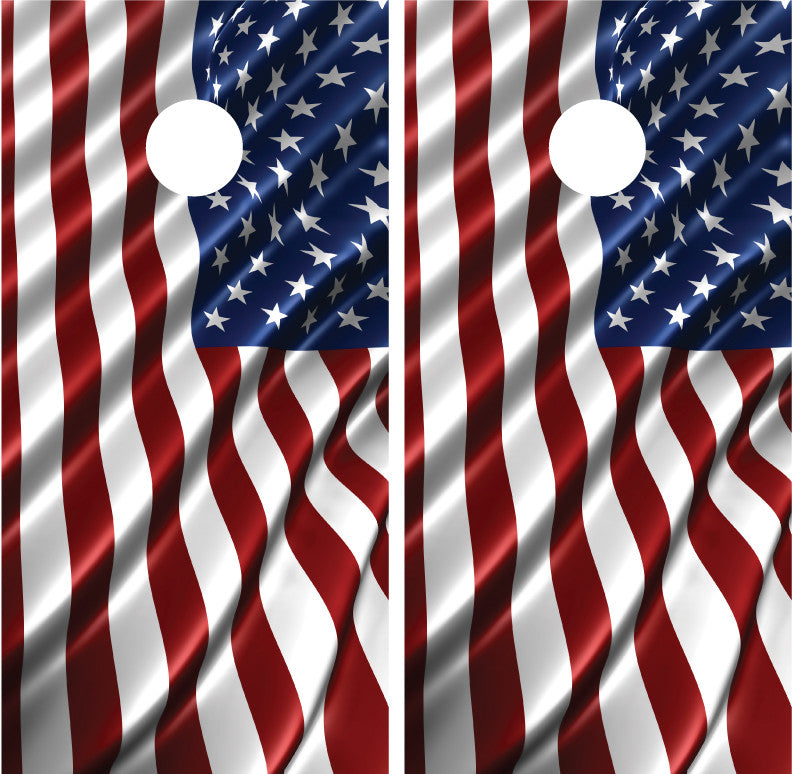 American Flag Waving #3 Cornhole Wraps