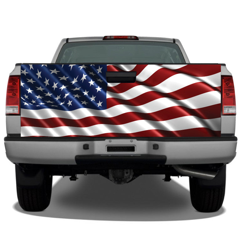 American Flag Waving #3 Tailgate Wrap