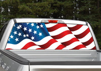 American Flag Waving #3 Rear Window Graphic