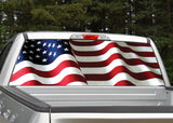 American Flag Waving #5 Rear Window Decal
