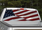 American Flag Waving #6 Rear Window Decal