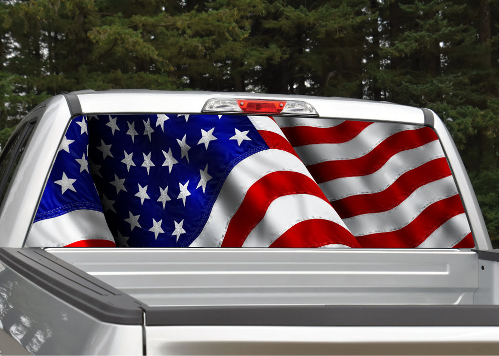 American Flag #8 Rear Window Decal