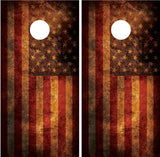 American Flag Distressed Grunge Cornhole Wraps