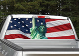 American Flag Statue of Liberty Rear Window Decal