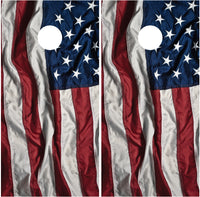 American Flag Waving #2 Cornhole Wraps