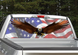 Bald Eagle #2 Spread in Flight American Flag Rear Window Decal