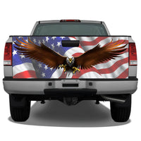 Bald Eagle #2 Flying Spread American Flag Tailgate Wrap