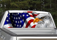 Bald Eagle #3 American Flag Rear Window Decal