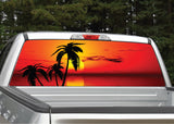 Beach Palm Trees #9 Tropical Sunset Rear Window Decal
