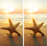 Beach Sunset Starfish Cornhole Wraps