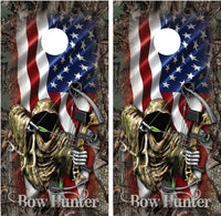 Bow Hunter Grim Reaper American Flag Camo Border