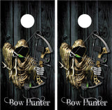 Bow Hunter Grim Reaper Black Wood Cornhole Wraps