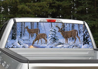 Deer Buck Winter Scene Rear Window Decal