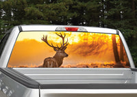 Buck Elk Sunset #2 Rear Window Decal
