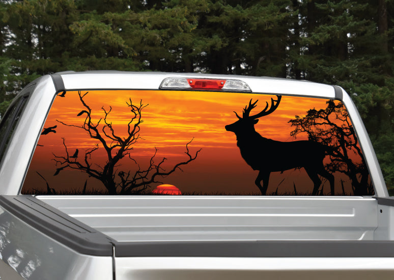 Buck Deer Sunset #4 Rear Window Decal