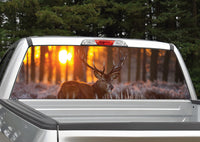 Buck Elk Sunset #3 Rear Window Decal