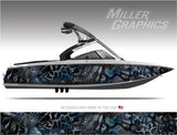 "Chameleon Black and Blue" XD Camo Boat Wrap Kit