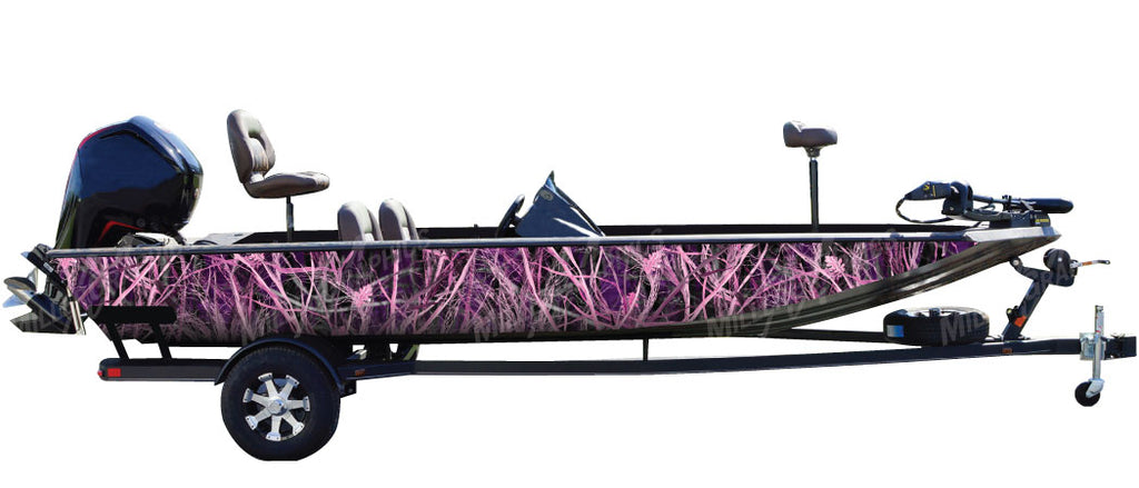 "Tall Grass Pink" Camo Boat Wrap Kit