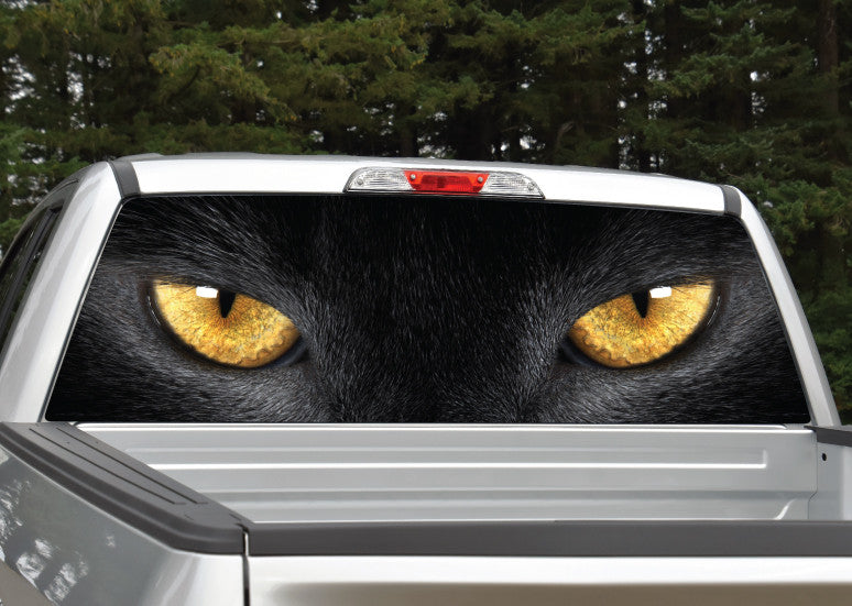 Panther Cat Eyes (Yellow) Rear Window Decal