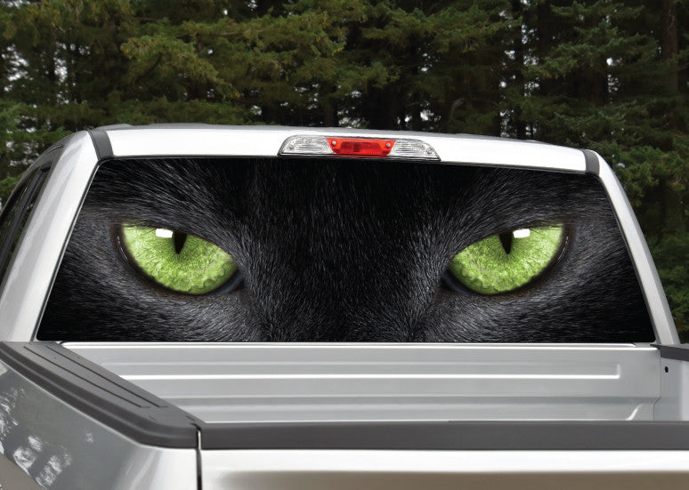 Panther Cat Eyes (Green) Rear Window Graphic