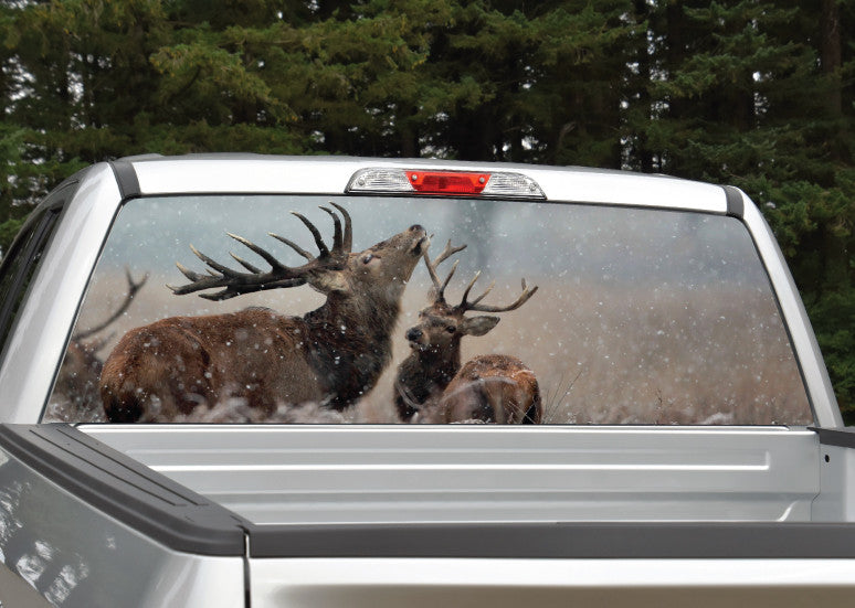 Elk in Snow Rear Window Decal