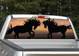 Horses Silhouettes Sunset Rear Window Decal