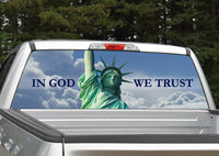 In God We Trust Statue of Liberty Rear Window Decal