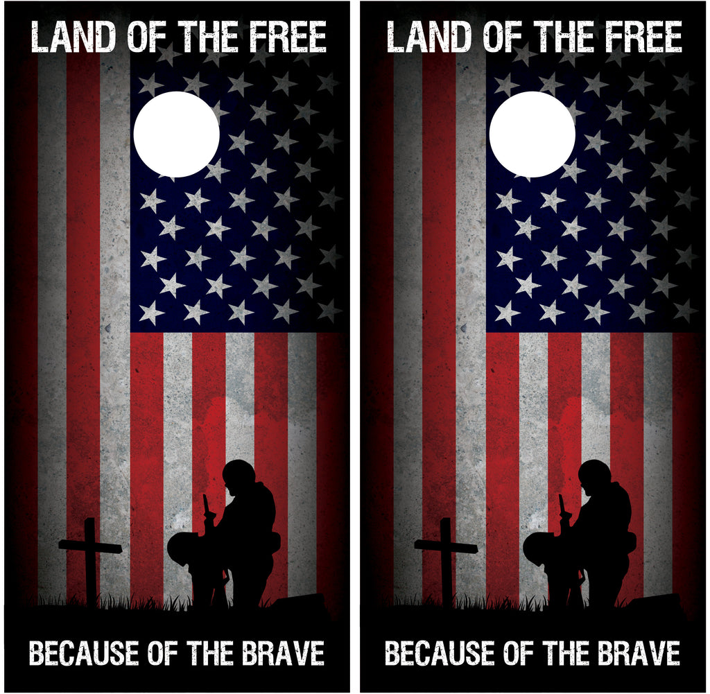 Fallen Soldier "Land of the Free" #2 Cornhole Wraps