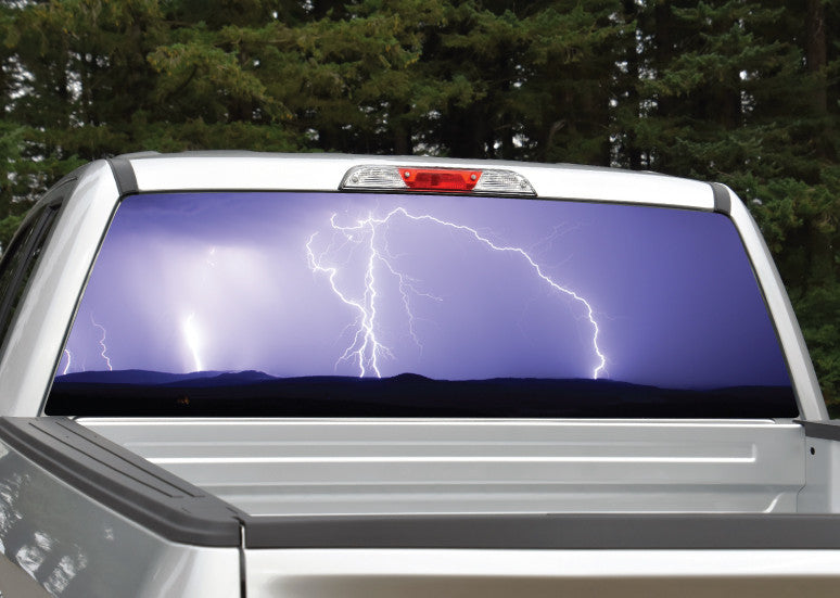 Lightning Storm Purple Rear Window Decal
