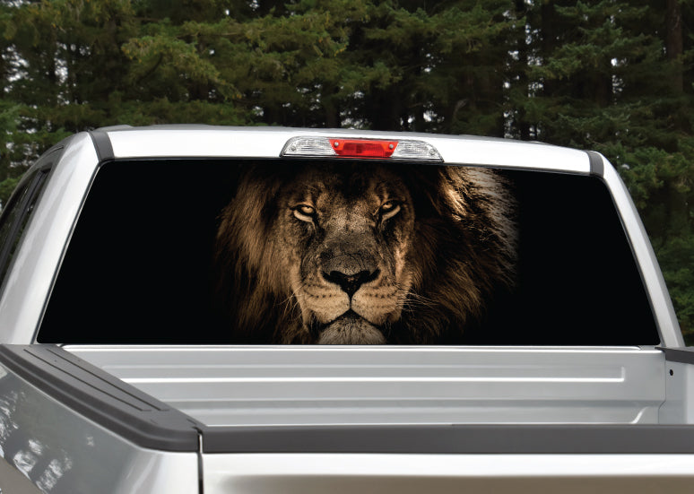 Lion Head Rear Window Decal