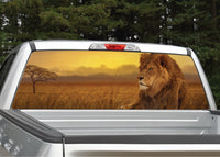 Lion In The Sunset Rear Window Decal