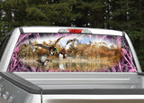 Mallard Ducks Camo Border "Tall Grass Pink" Rear Window Decal
